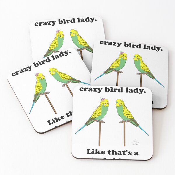 Item preview, Crazy Bird Lady with Budgies designed and sold by Laughing Parrot Studio.