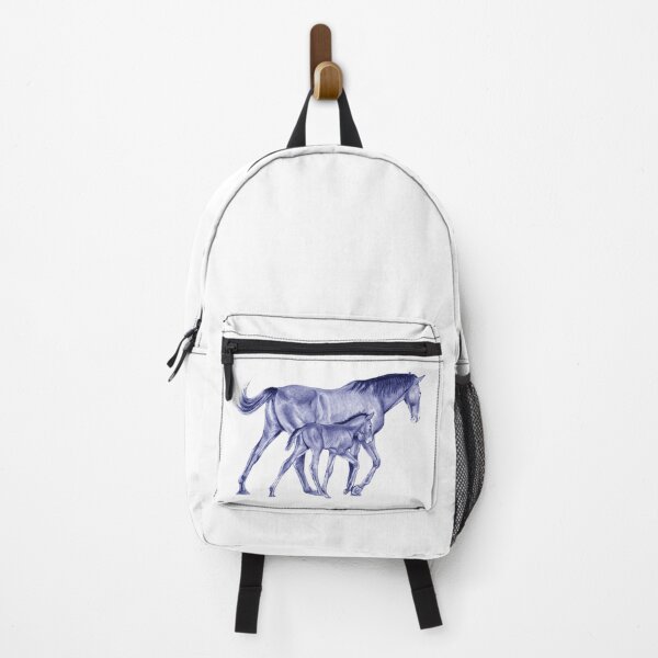 Item preview, Foal and mare walking, blue colorized version designed and sold by SylvieG18.