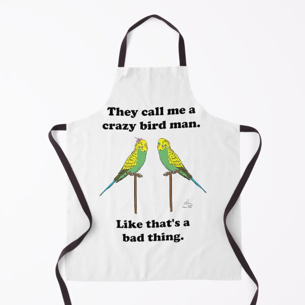 Item preview, Crazy Bird Man with Budgies designed and sold by Laughing Parrot Studio.