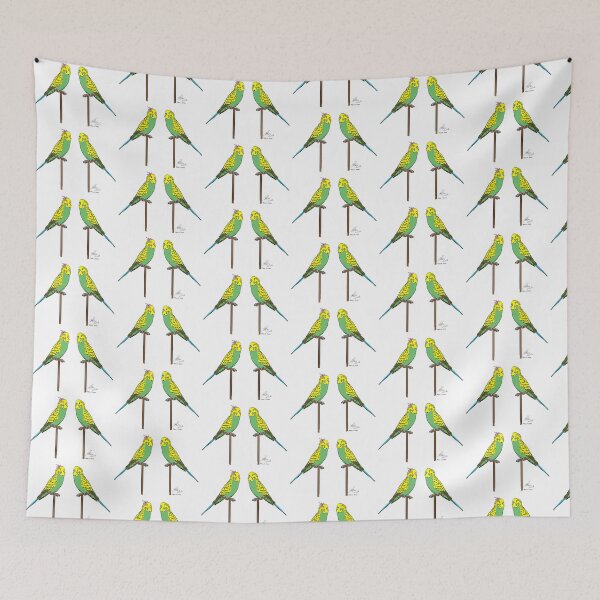 Item preview, Crazy Bird Man with Budgies designed and sold by Laughing Parrot Studio.