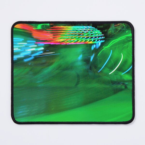Item preview, fairground ride neon lights green background bright designed and sold by cheekylorns.