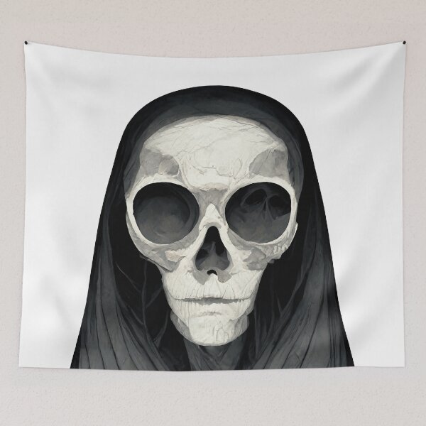 Item preview, Hooded skull portrait designed and sold by MadSwellDesigns.