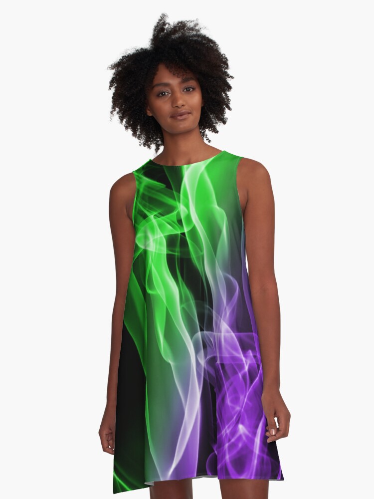 Green Purple Ombre Dress