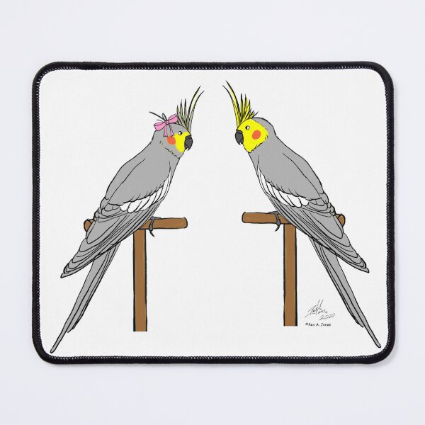 Item preview, Crazy Bird Person with Cockatiels designed and sold by Laughing Parrot Studio.