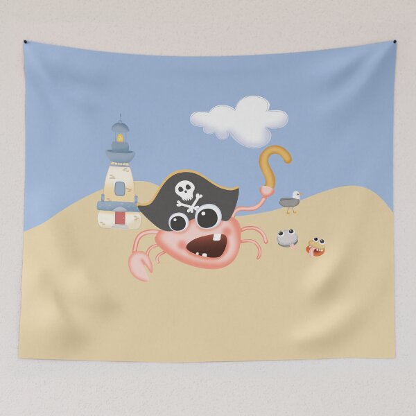 Item preview, Pirate Crab at the Beach designed and sold by darklanterndsn.