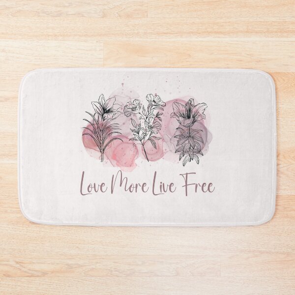Item preview, Love More Live Free Line Art Flowers designed and sold by HappyLifeCreate.