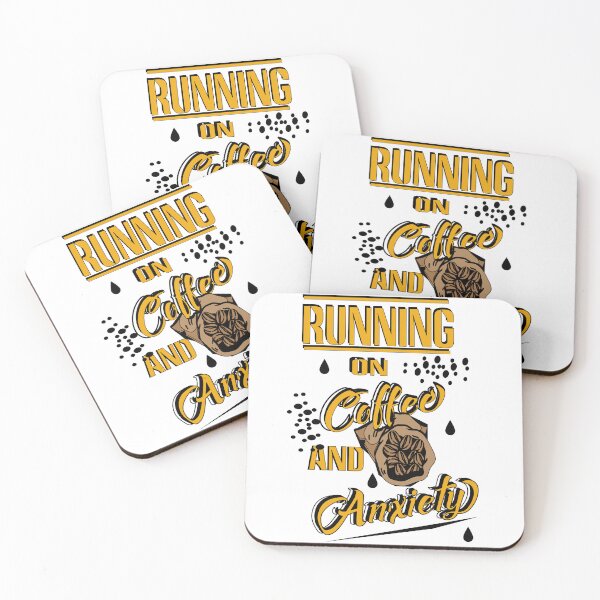 Item preview, Running on Coffee and Anxiety/ Funny Coffee Quote  designed and sold by alayal57.