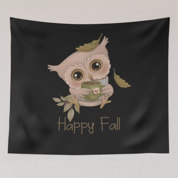 Item preview, Happy Fall Cute Owl designed and sold by HappyLifeCreate.