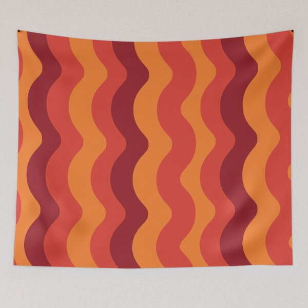 Item preview, Retro 70s orange and red groovy   waves pattern  designed and sold by Yasminepatterns .