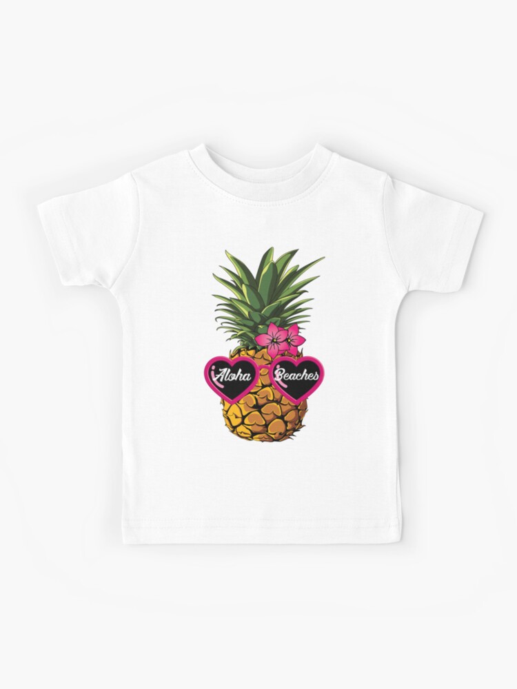 aloha beach pineapple trip to the beach Cool summer shirt Cute graphic pineapple with glasses T-Shirt foodie shirt