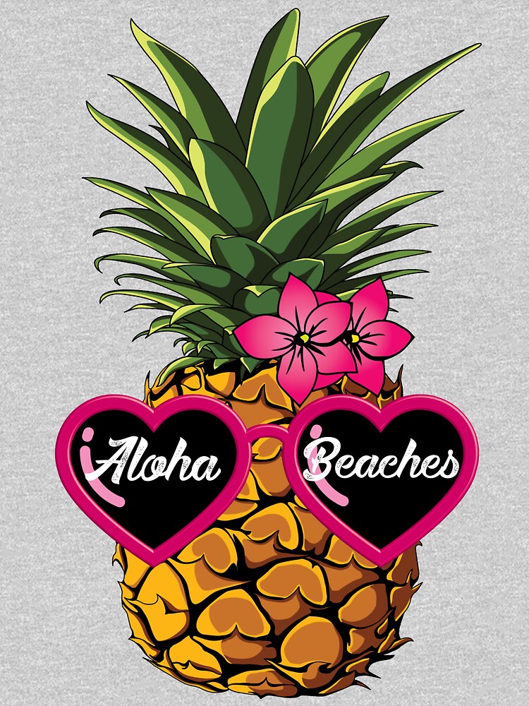 Pineapple Heart Sunglasses Aloha Beaches - Hawaiian T-shirt