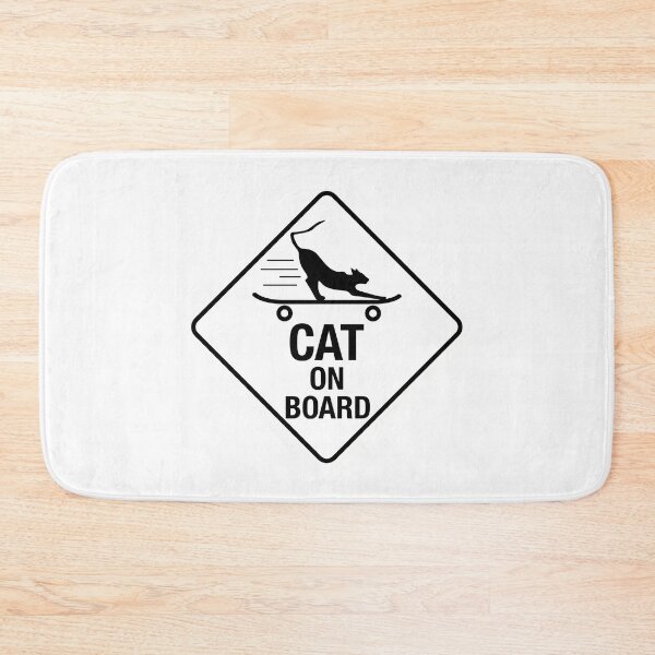 Item preview, Fast Cat On Board - Skater Cat Sign - Black White designed and sold by LongTunnel.