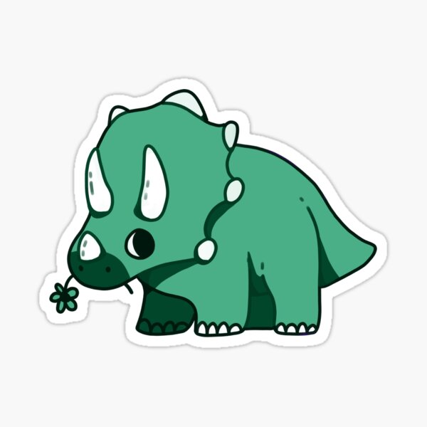 Item preview, dinosaure mignon avec triceratops de fleurs designed and sold by dinosaurfibi.