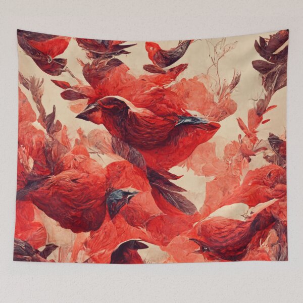 Item preview, Birds pattern wallpaper designed and sold by ontano.