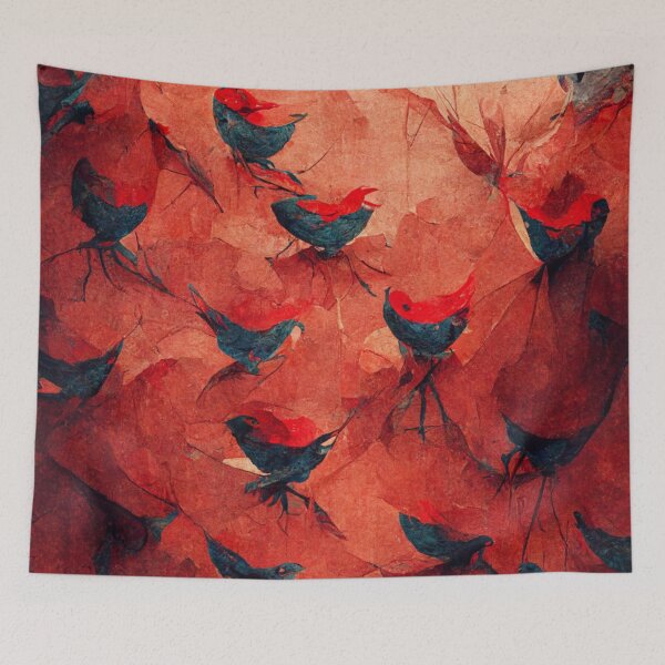 Item preview, Birds pattern wallpaper designed and sold by ontano.