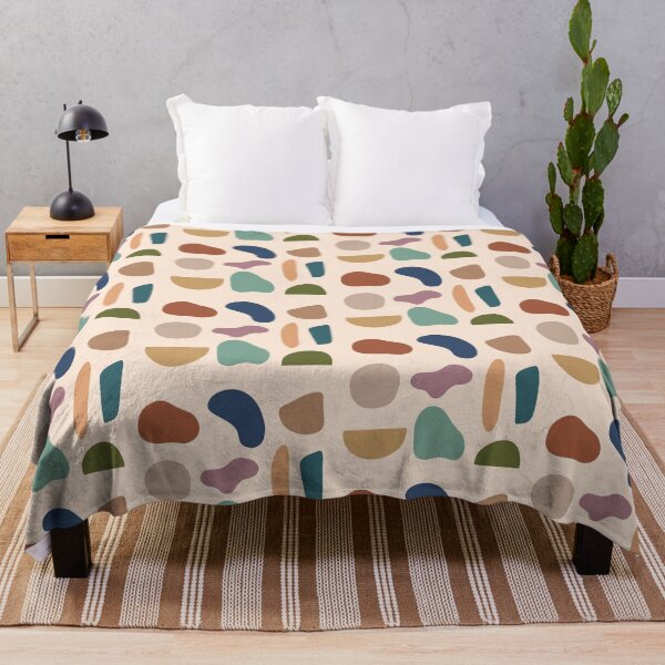 Item preview, Retro geometric abstract blobs pattern modern pastel mid century designed and sold by StudioAkubi.
