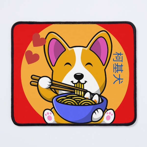 Item preview, kawaii corgi eating ramen designed and sold by ABORIKA.