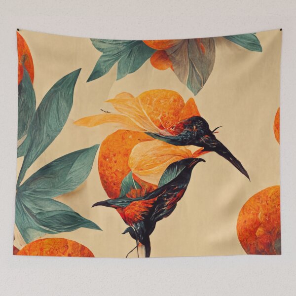 Item preview, Hummingbirds pattern wallpaper designed and sold by ontano.