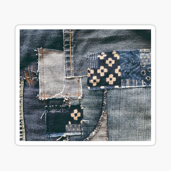 Aperçu de l'œuvre Jean patchwork créée et vendue par redstitchlab.