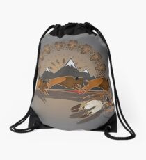 Buffalo People Drawstring Bag