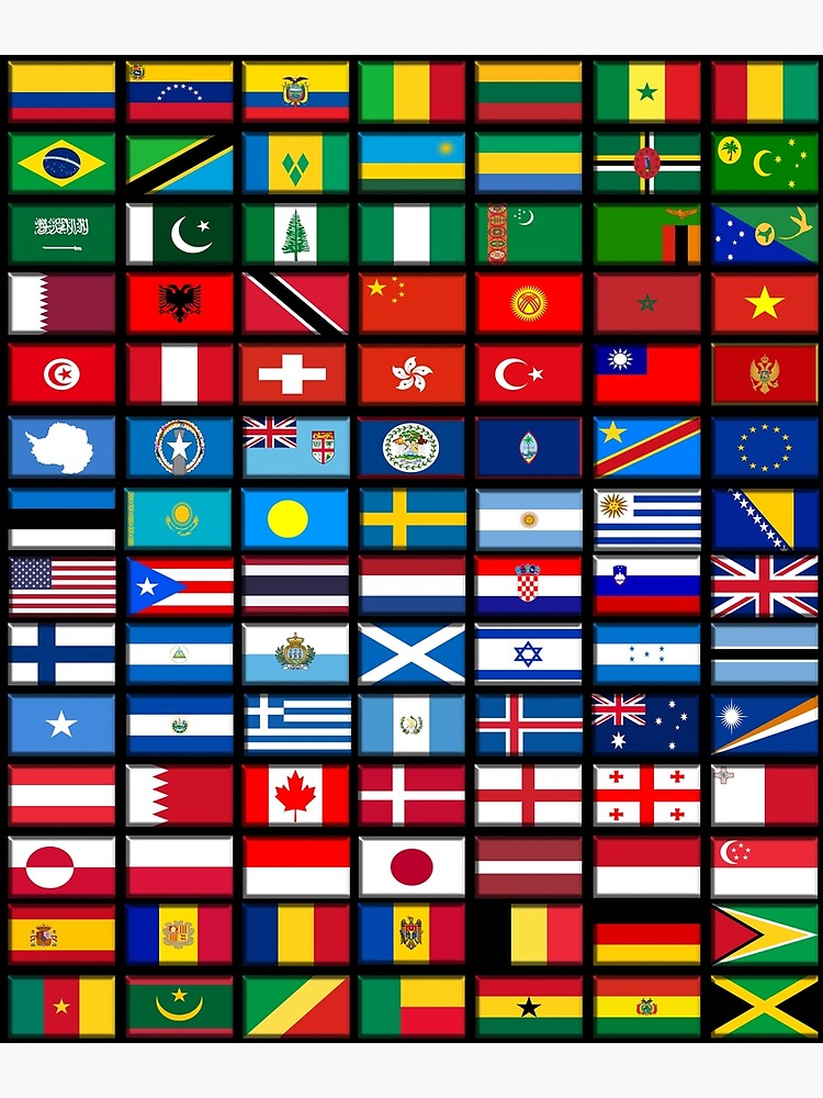 Flaggen der Länder der Welt, International | Poster