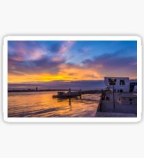 Sunset at the Liverpool Pier Head Sticker