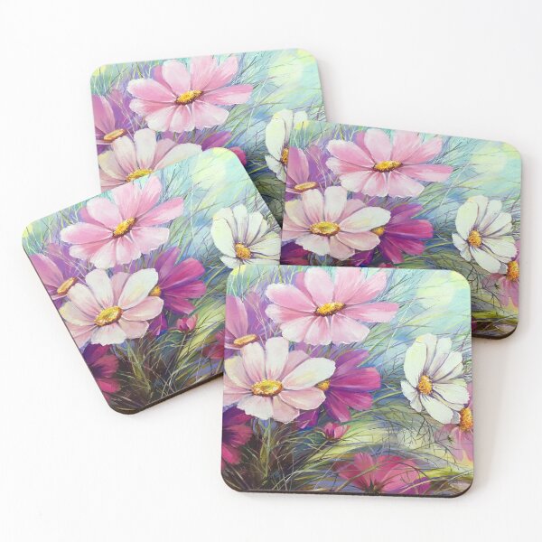 Item preview, Cosmos flowers on nature background designed and sold by olena2552.