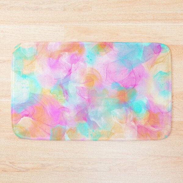 Item preview, Colorful pretty alcohol ink fluid art — aqua, pink, orange designed and sold by thephoenixsoul.
