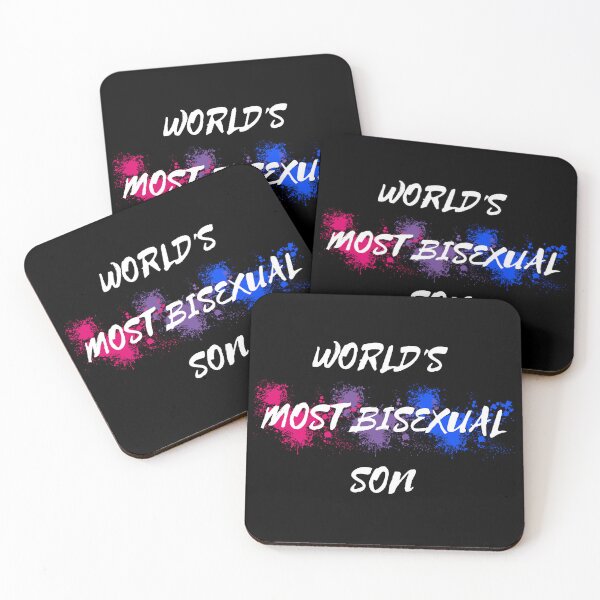Item preview, World's Most Bisexual Son Bi Flag Color Splash In Black designed and sold by LuckyKermit.