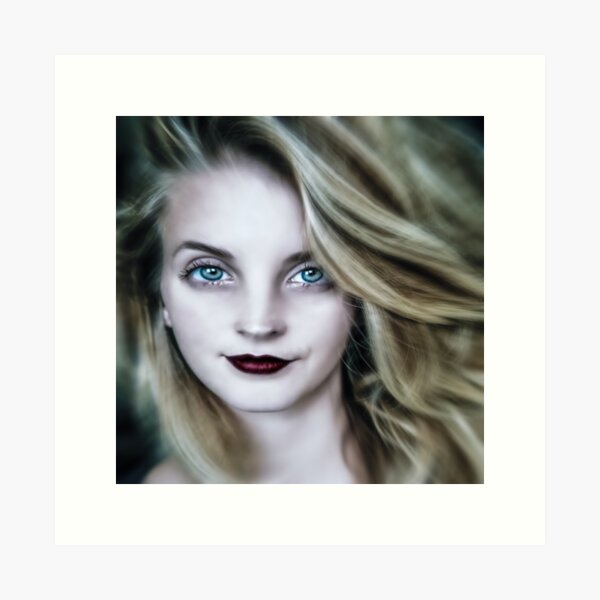 SUMMER WIND blonde girl portrait Art Print