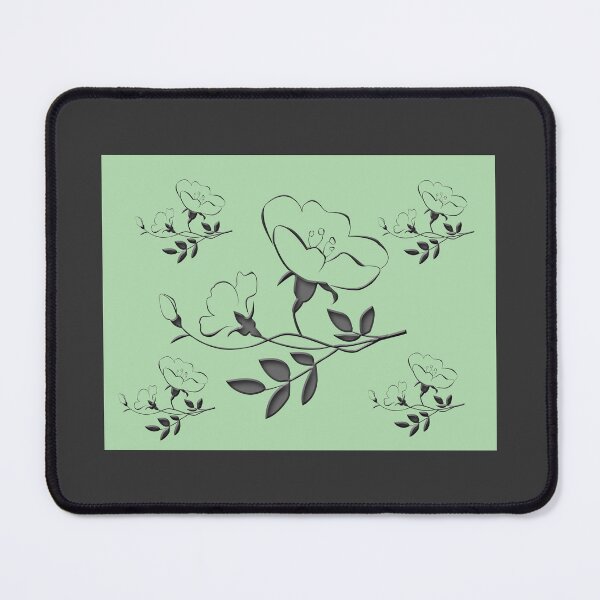 Item preview, Green and Grey Wild Roses designed and sold by Karen Thomson.