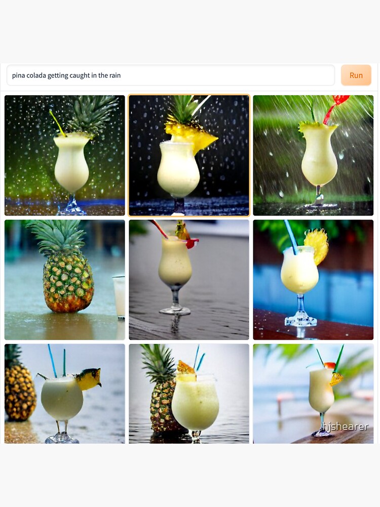 "Dalle Pina colada getting caught in the rain" Sticker for Sale by