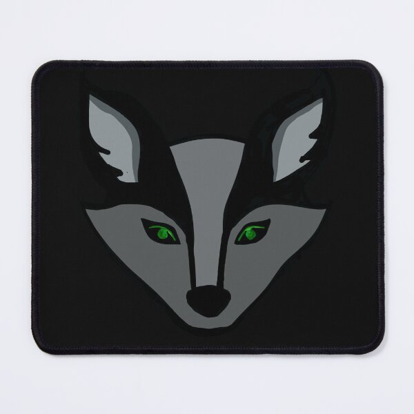 Item preview, GREY FOX - Green Eyes (Black Background) designed and sold by Sustainably Wylde.