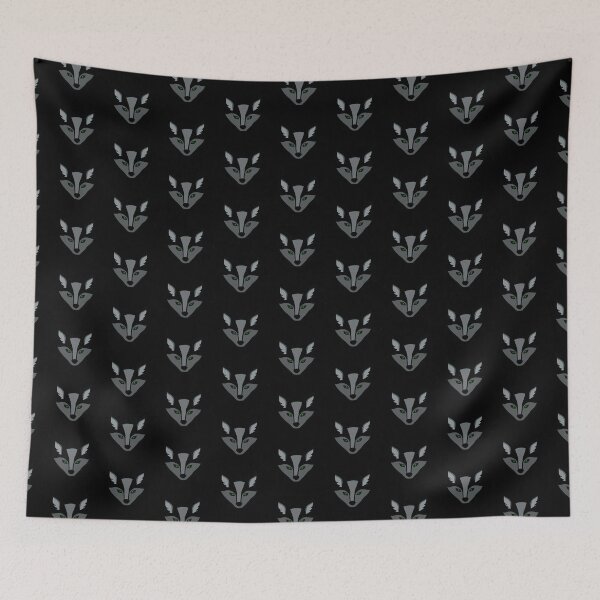 Item preview, GREY FOX - Green Eyes (Black Background) designed and sold by Sustainably Wylde.