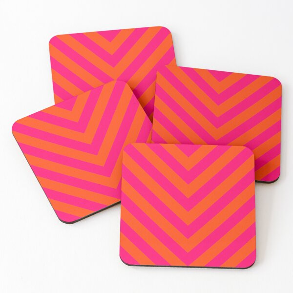 Item preview, Bright Neon Pink and Orange Chevron Cabana Tent Stripes designed and sold by podartist.