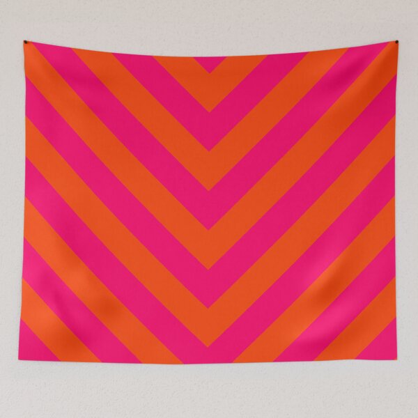 Item preview, Bright Neon Pink and Orange Chevron Cabana Tent Stripes designed and sold by podartist.