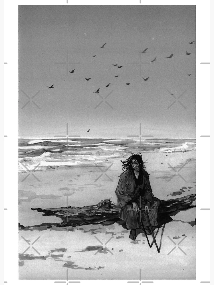 Vagabond Miyamoto Musashi Classic Manga Art Board Print