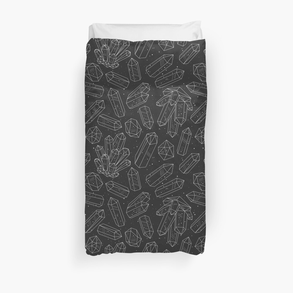 Black Crystals Duvet Cover