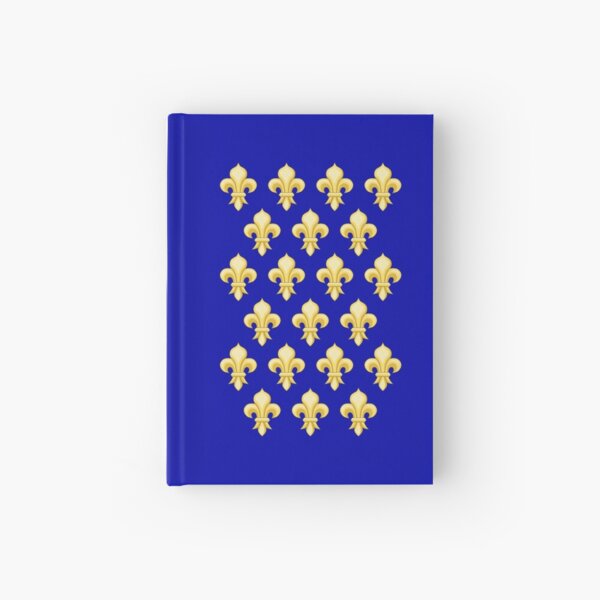 FRENCH, FRANCE, Fleur de lys, fleurs-de-lis, French heraldry pattern, Knights. Hardcover Journal