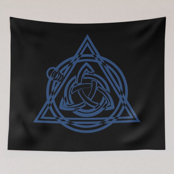 Item preview, Blue Celtic Triquetra Circle Triangle Black And White designed and sold by Depic Spirit.