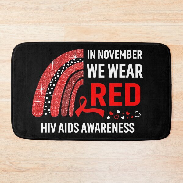 Item preview, Rainbow In November We Wear Red Hiv Aids Awareness designed and sold by Mnrshirley.