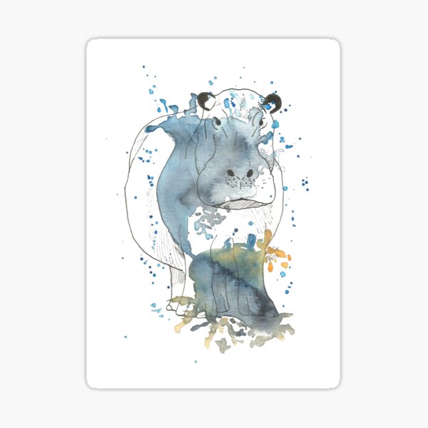Nilpferd - Aquarell Sticker