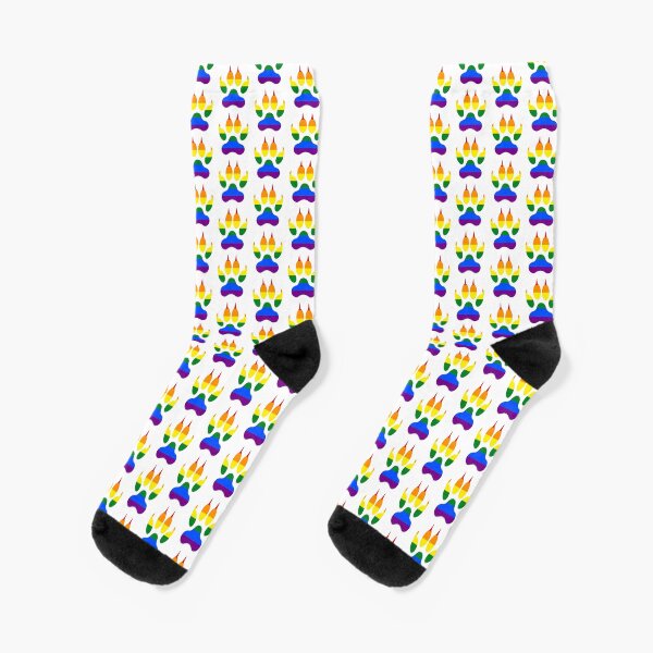 Item preview, Wolf Paw Classic Rainbow Pride Background v2 designed and sold by MMwolfdogden.
