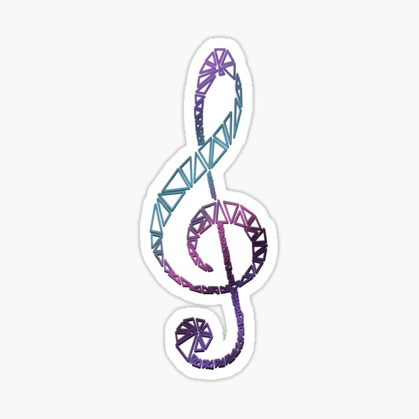 Purple Treble Clef Stick-On Body Jewels