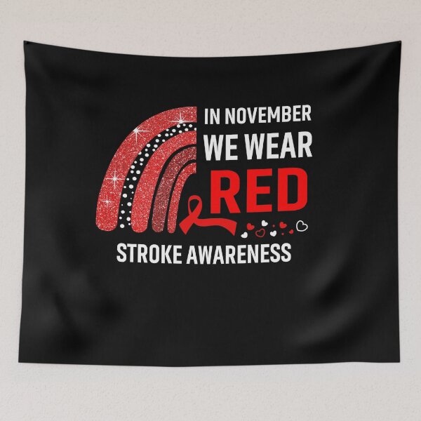 Item preview, Rainbow In November We Wear Red Stroke Awareness designed and sold by Mnrshirley.