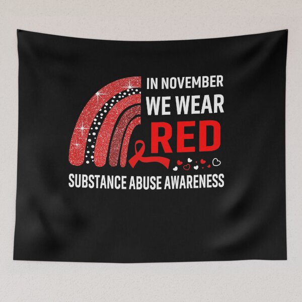Item preview, Rainbow In November We Wear Red Substance Abuse Awareness designed and sold by Mnrshirley.