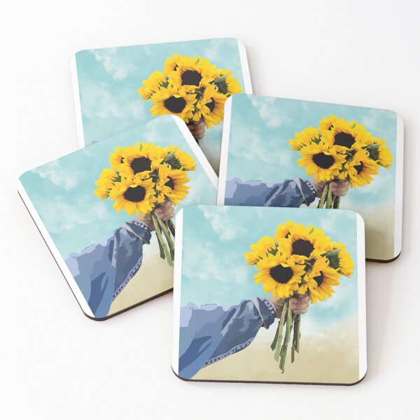Item preview, Hand holding sunflowers designed and sold by Ducking Nerd.