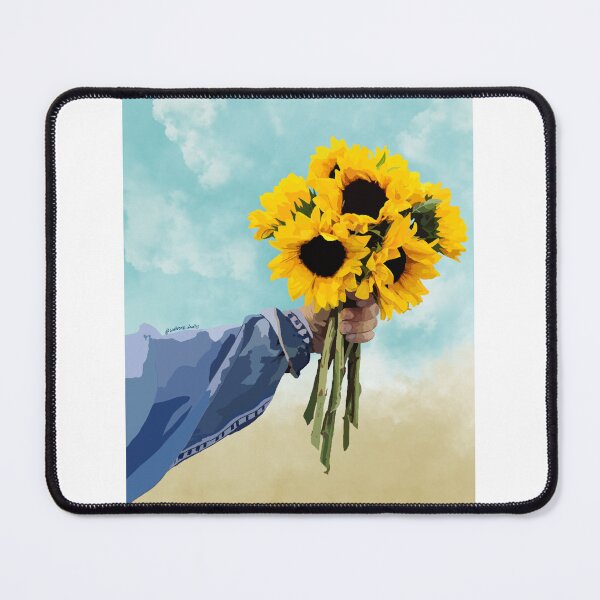 Item preview, Hand holding sunflowers designed and sold by Ducking Nerd.