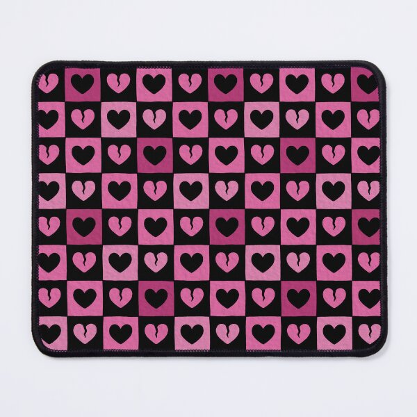 Item preview, Black Pink Broken Heart Checkered Pattern designed and sold by planetRM.