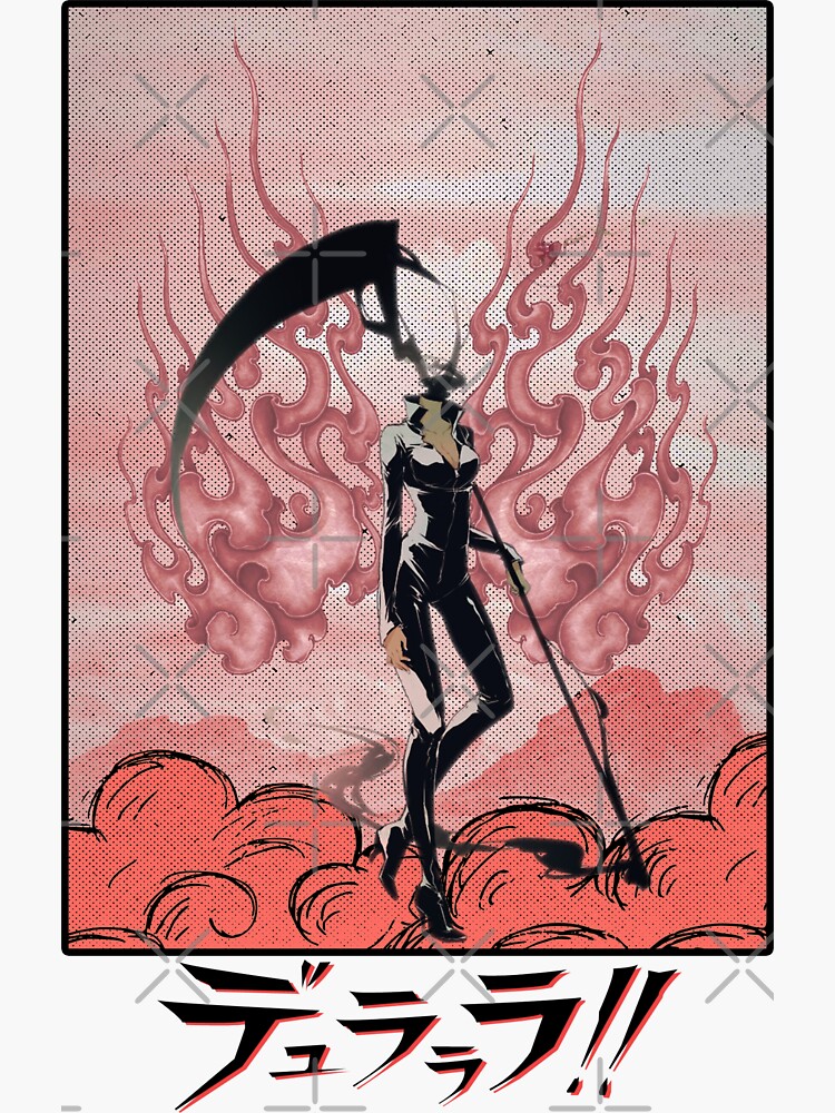 "Dark Grunge Frame Anime Poster Durarara !!" Sticker for Sale by